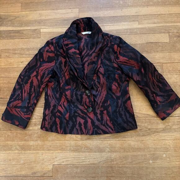 Erin London black mauve two button 3/4 sleeve jacket size medium M
 b9 - Picture 1 of 7